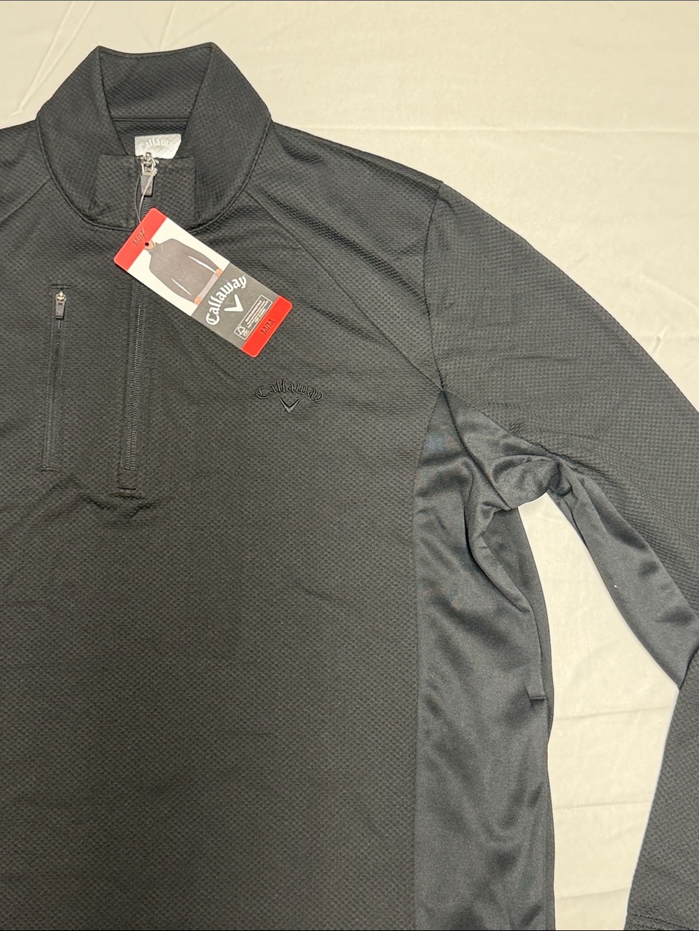 Men's Black Quarter-Zip Performance Jacket - Callaway NWT - Picture 2 of 10